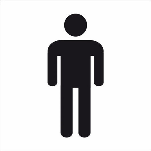 Gents toilet symbol 1.2mm Recyclable PP (150 x 150mm) - Min Order 4