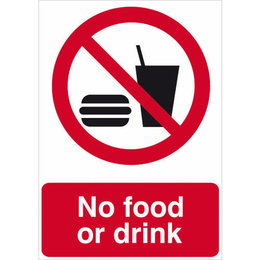 No food or drink - SAV (148 x 210mm) - Min Order 4