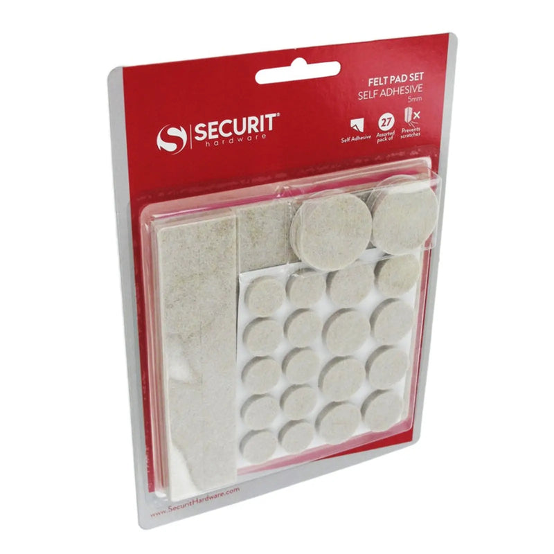 Securit Felt Pads Set 5mm Deep Pack 27 Assorted