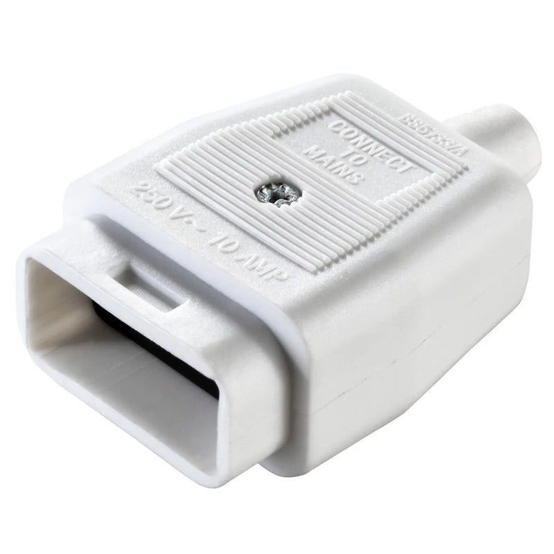 Masterplug 10 Amp 3 Pin Heavy Duty N/Rev Connector White