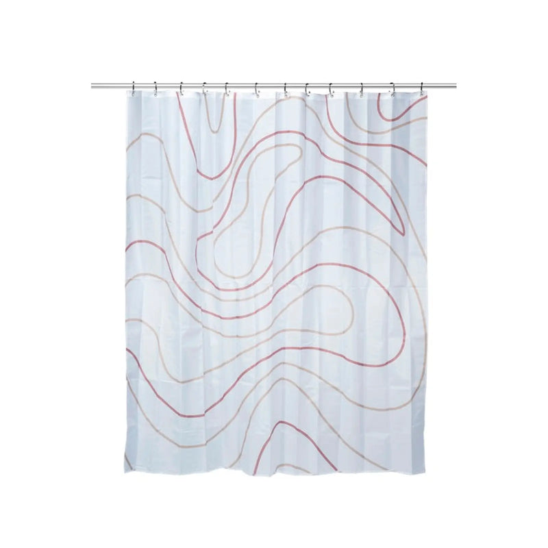 Croydex Shower Curtain 1800mm Pink Swirl