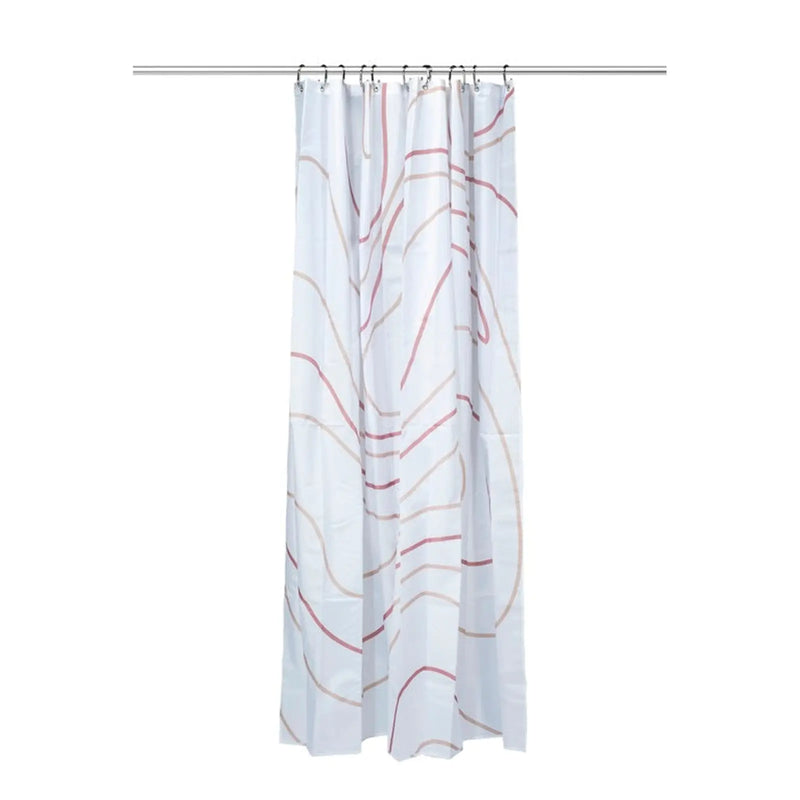 Croydex Shower Curtain 1800mm Pink Swirl