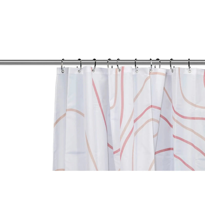 Croydex Shower Curtain 1800mm Pink Swirl