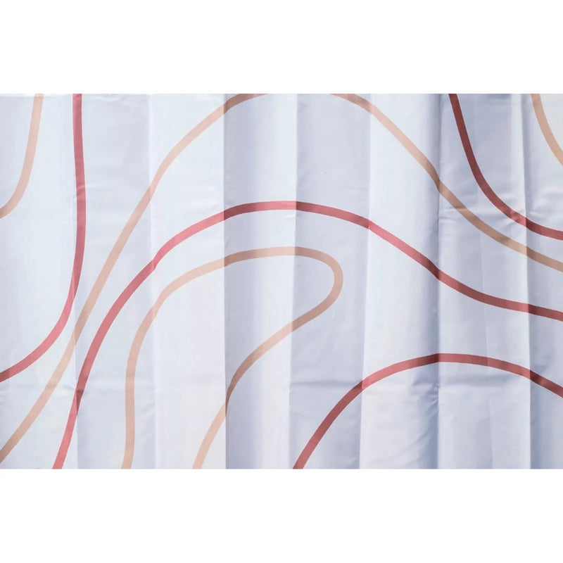 Croydex Shower Curtain 1800mm Pink Swirl