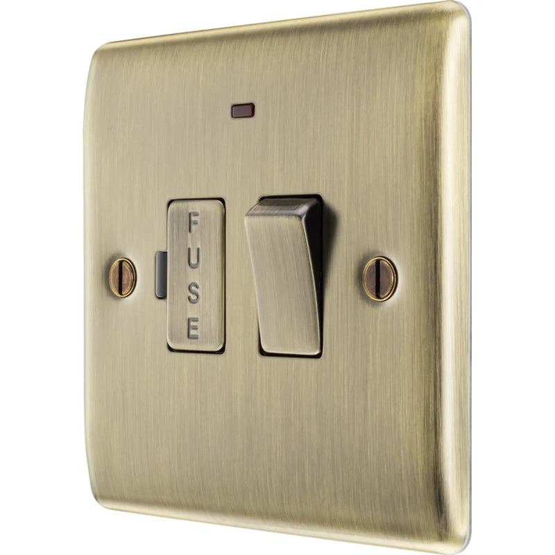 BG Antique Brass Switched Fused Connection Unit 13amp