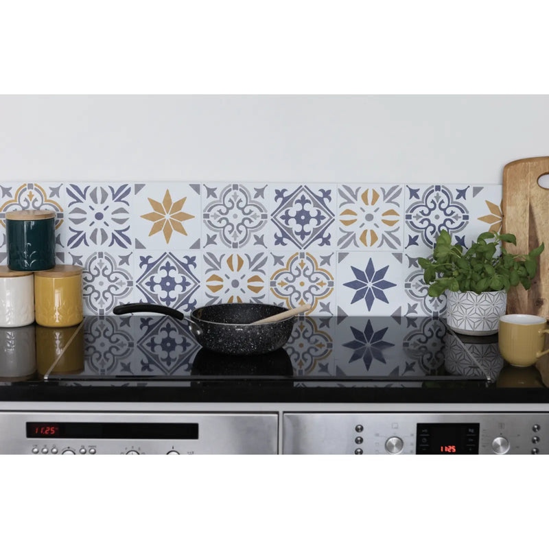 d-c-fix® Self Adhesive Wall Tile Jamila Grey 15cm x 15cm / Pack Of 6