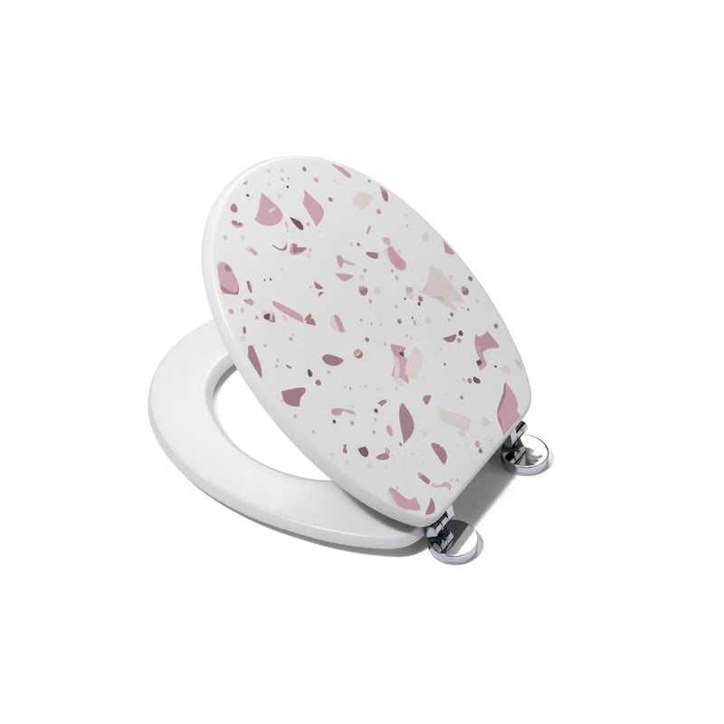 Croydex Toilet Seat Terrazzo Flexi Fix Pink
