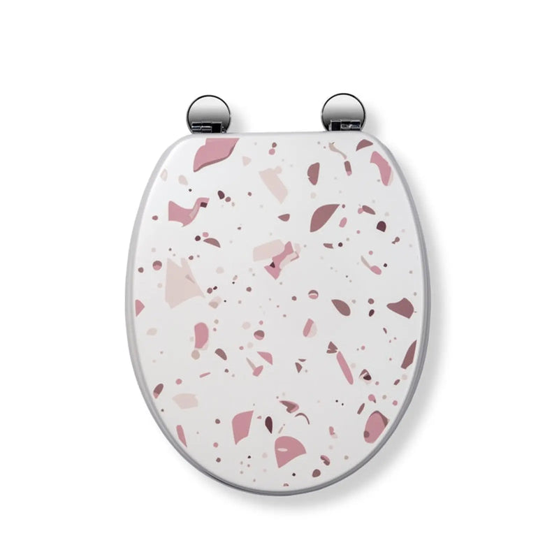 Croydex Toilet Seat Terrazzo Flexi Fix Pink