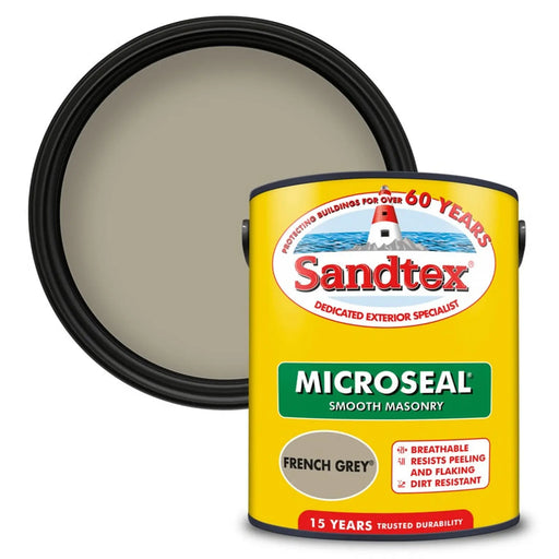 Sandtex Smooth Masonry Paint 5L French Grey