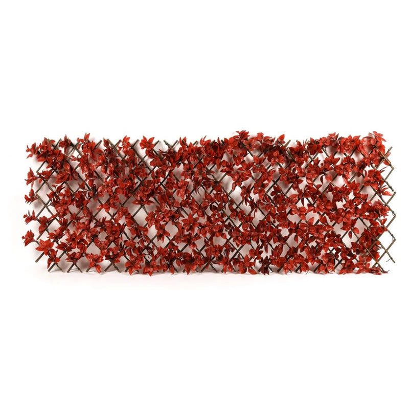 Ambassador Expanding Artificial Trellis Red Leaves 180cm x 60cm