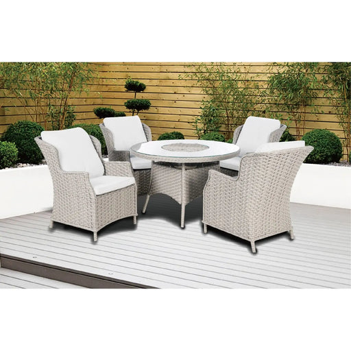 Pagoda Chambery Beige Deluxe Dining Set With Ice Bowl 4 Seat
