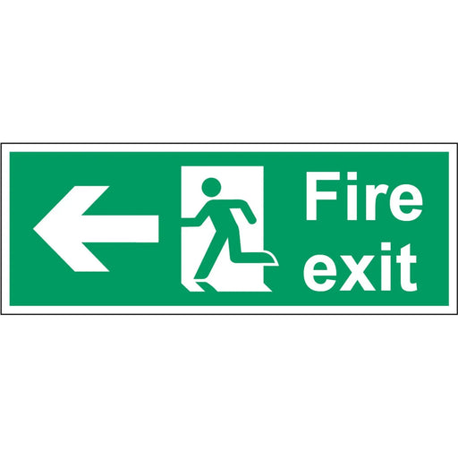 Securit Fire Exit Arrow Left 400mmx150mm