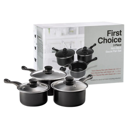 Mtk Housewares Non-Stick Sauce Pan Set 3 Piece