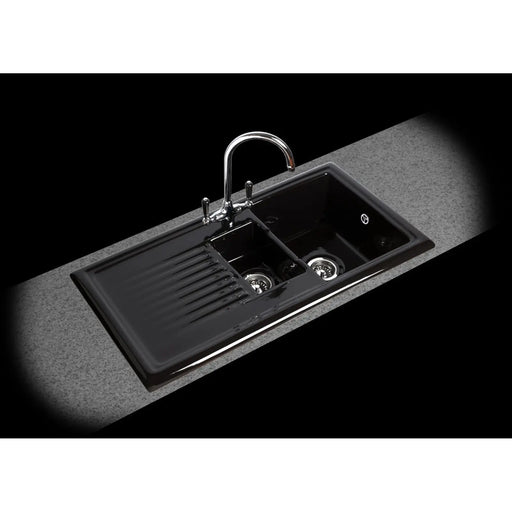Reginox Black Ceramic Reversible Sink 1.5 Bowl