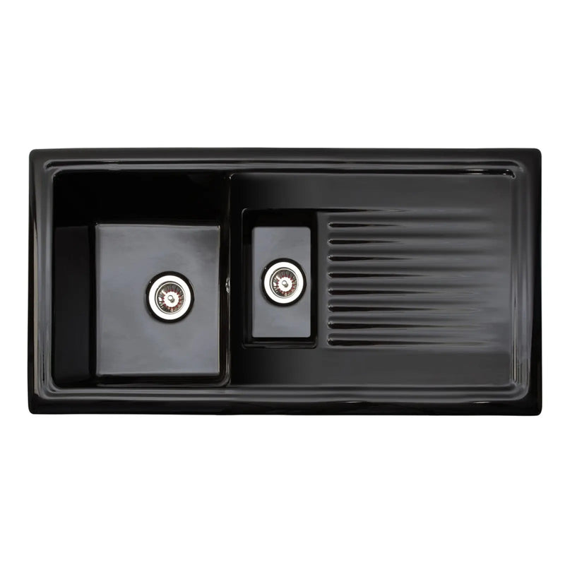 Reginox Black Ceramic Reversible Sink 1.5 Bowl