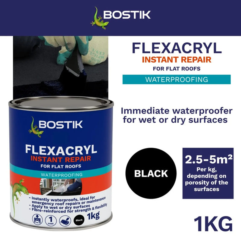 Bostik Flexacryl Instant Repair 1kg Black