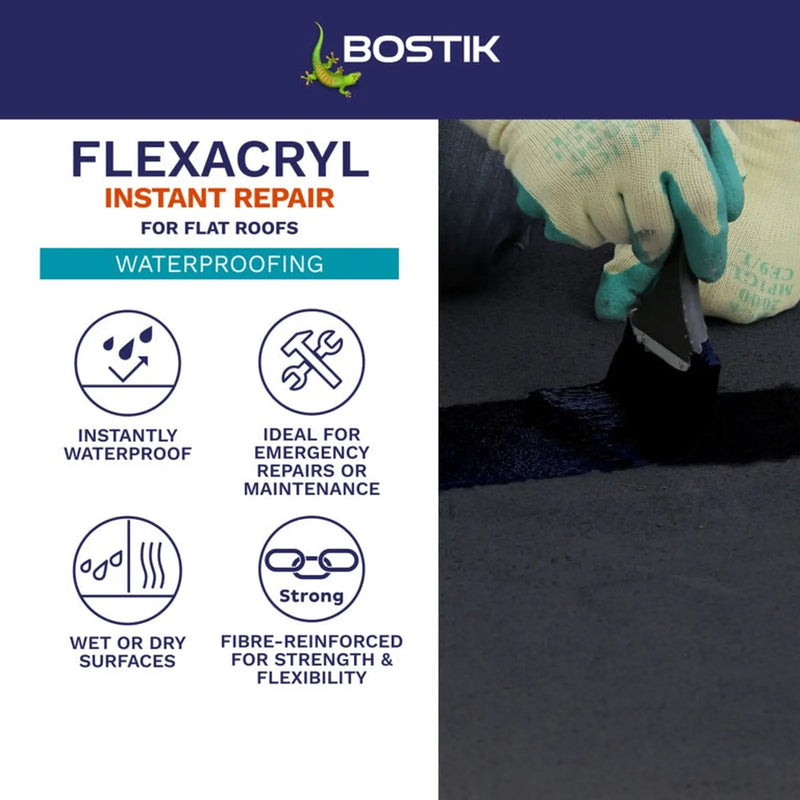 Bostik Flexacryl Instant Repair 1kg Black