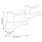 SupaPlumb Lever Basin Taps W: 44mm H: 98mm D: 115mm