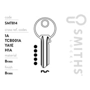 Smiths Locks Yale 5 Pin Cylinder Key Blank Pack 10