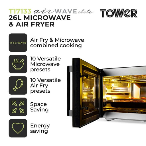 Tower Black Vortx Microwave Air Fryer 26L