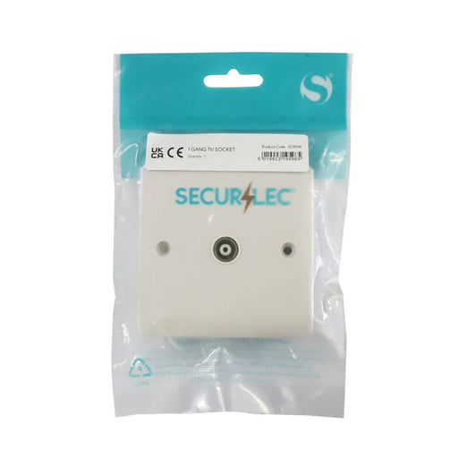 Securlec 1 Gang TV Socket Round Edge