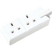 Masterplug Twin Extension Socket White