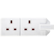 Masterplug Twin Extension Socket White