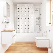 Croydex Shower Curtain 1800mm White, Black Squares & Dots