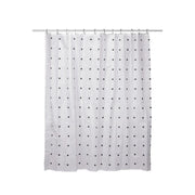 Croydex Shower Curtain 1800mm White, Black Squares & Dots
