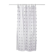 Croydex Shower Curtain 1800mm White, Black Squares & Dots