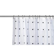 Croydex Shower Curtain 1800mm White, Black Squares & Dots