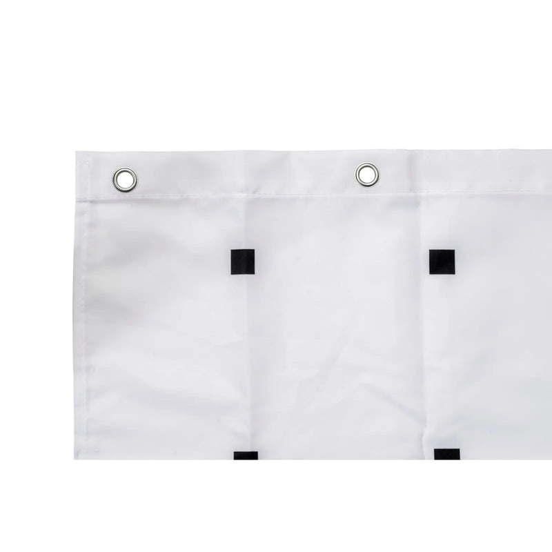 Croydex Shower Curtain 1800mm White, Black Squares & Dots