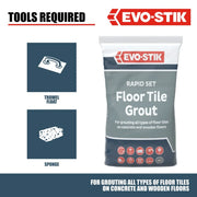 Evo-Stik Rapid Set Floor Tile Grout 5kg Grey