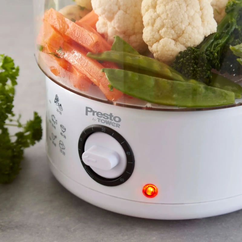 Tower Presto 2 Tier Steamer White 400w