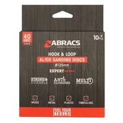 Abracs AL/OX Sanding Disc Pack 10 125mm x 40 Grit
