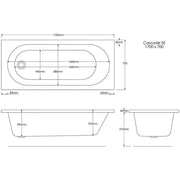 Trojan Cascade Acrylic Bath L: 1700 x W: 700 x D: 510mm
