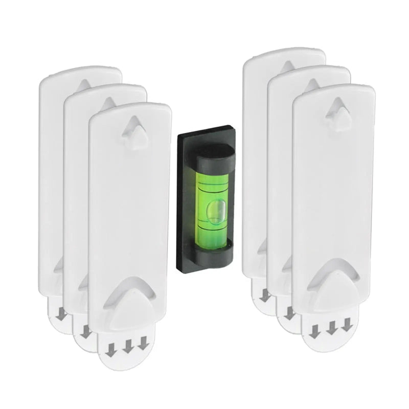Securit Removable Picture Hook White With Spirit Level Pack 6