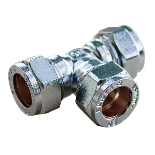Oracstar Compression Equal Tee 15mm x 15mm Chrome