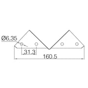 Picardy Arris Rail Bracket 200mm