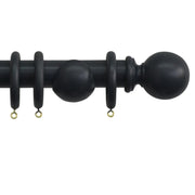 Jones Interiors Shore 35mm Wood Curtain Pole Kit Black 240cm