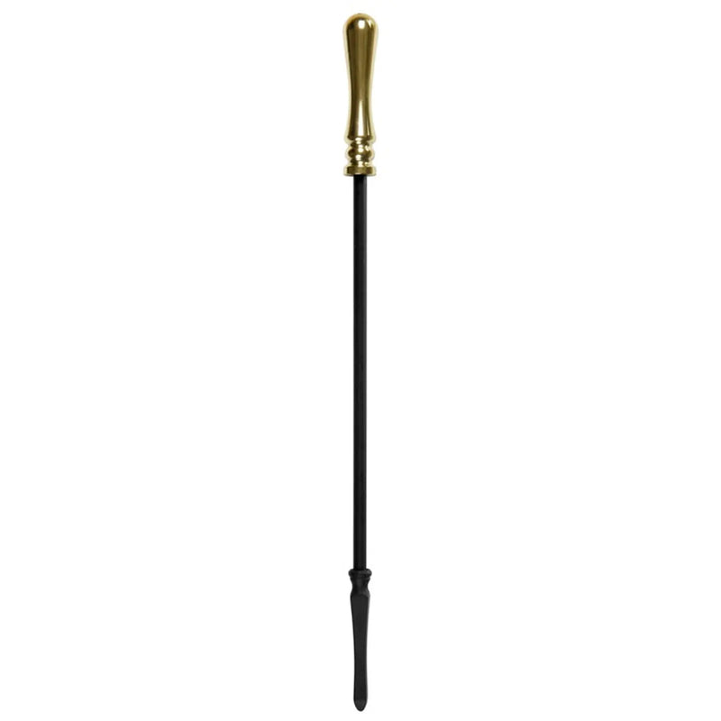Hearth & Home Black Companion Set With Round Base / Brass Handles 5 Piece 19"
