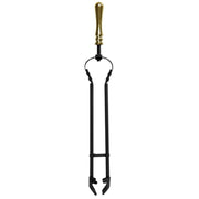 Hearth & Home Black Companion Set With Round Base / Brass Handles 5 Piece 19"