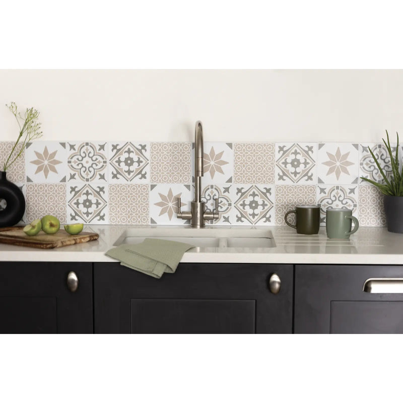 d-c-fix® Self Adhesive Wall Tile Jamila Olive 15cm x 15cm / Pack Of 6