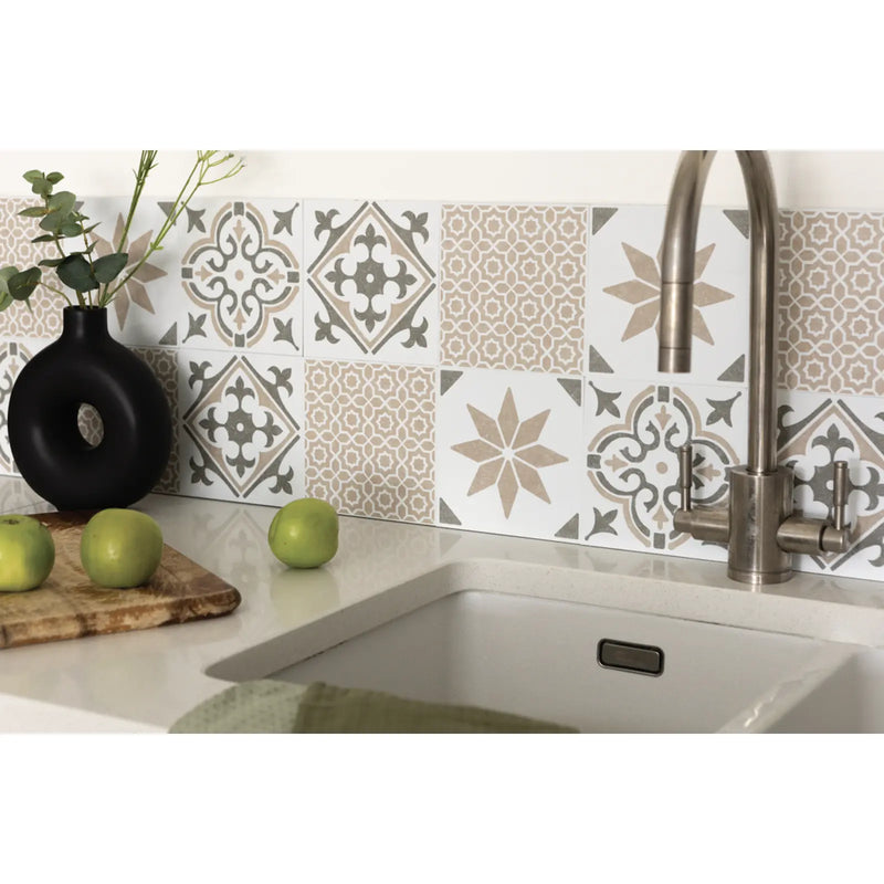 d-c-fix® Self Adhesive Wall Tile Jamila Olive 15cm x 15cm / Pack Of 6