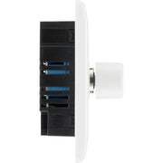 BG White Moulded Double 2 Way Dimmer Switch 200w