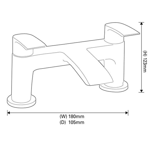 SP Aero Curve Bath Filler Tap W: 180mm H: 123mm D: 105mm