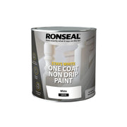 Ronseal Stays White One Coat Non Drip Paint 2.5L White Satin