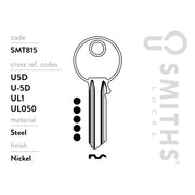 Smiths Locks Universal 5 Pin Cylinder Key Blank Pack 10