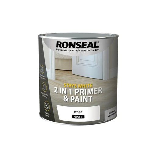 Ronseal Stay White 2in1 Primer & Paint 2.5L White Gloss