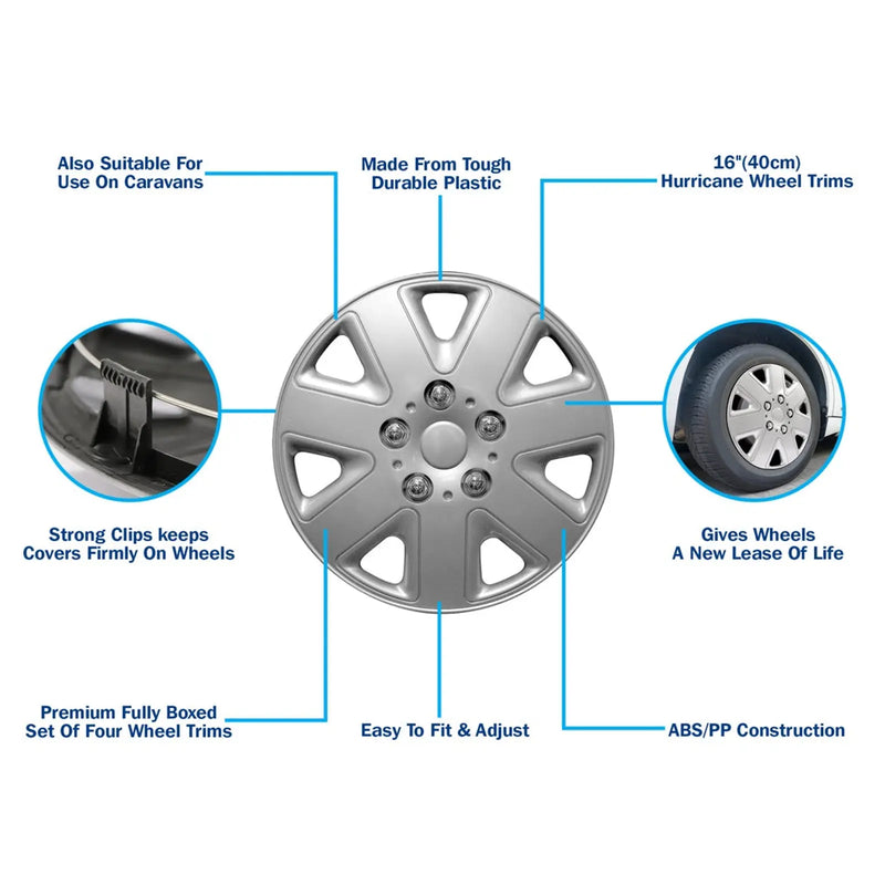 Streetwize Hurricane Wheel Covers x 4 16"